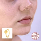 S925 серебро кольца носа в богемном стиле с цветочным узором 925 пробы плата пирсинга хрящей, ювелирное изделие для тела, милые, милые девчачьи Для женщин, хорошее ювелирное изделие