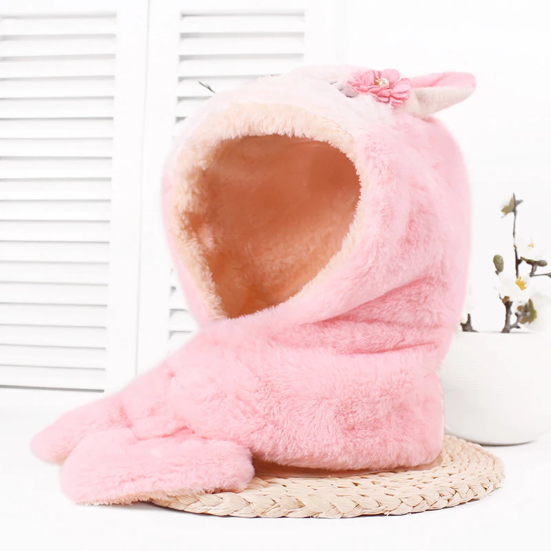 Cute Cartoon Baby Hats Scarf Newborn Rabbit Ear Turban Beanie Warm Caps Soft Hat For Girls Boys Elastic Bonnet Autumn Winter New | Детская