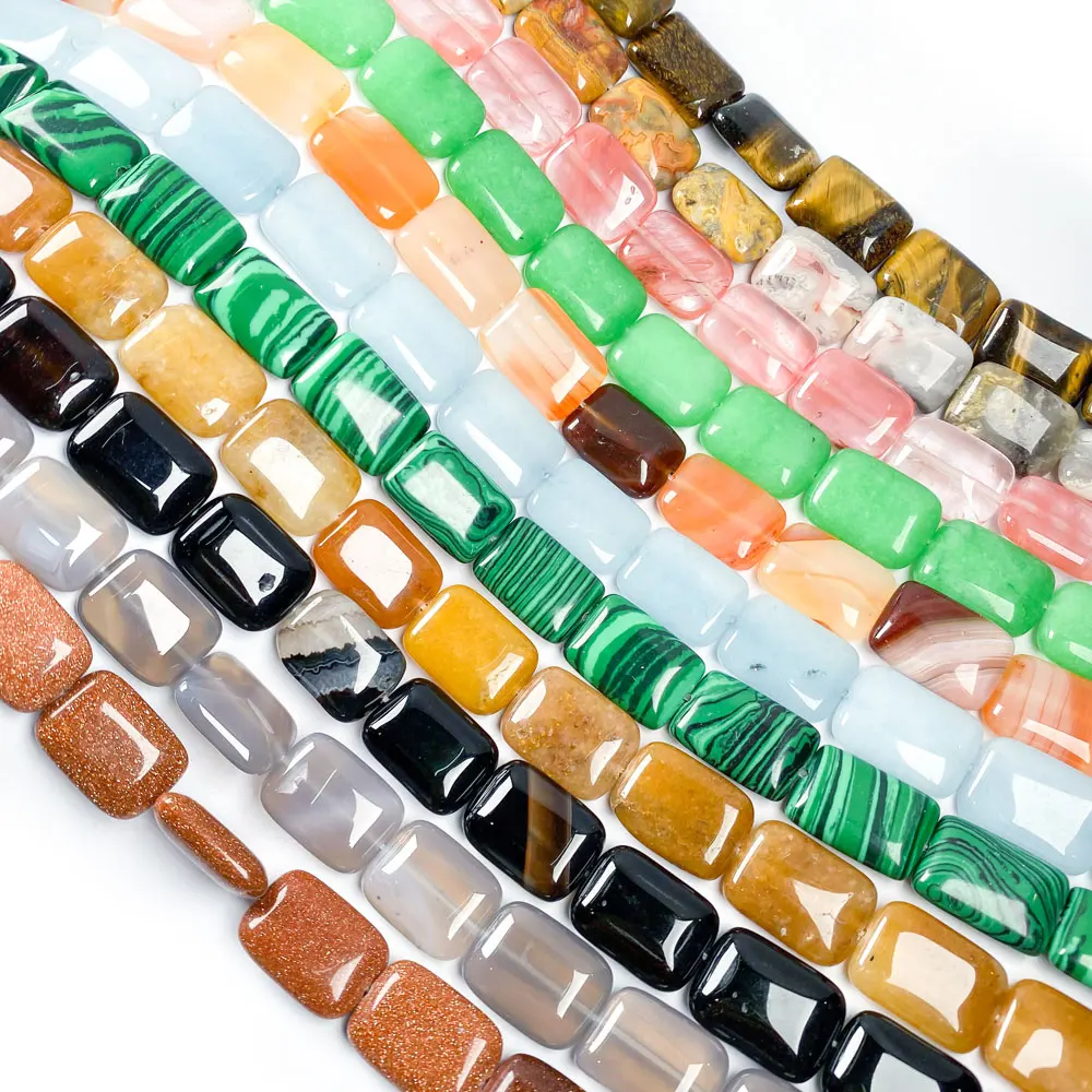 

Natural Stone Square shape Loose Beads Crystal Semifinished String Bead for Jewelry Making DIY Bracelet Necklace Accessories
