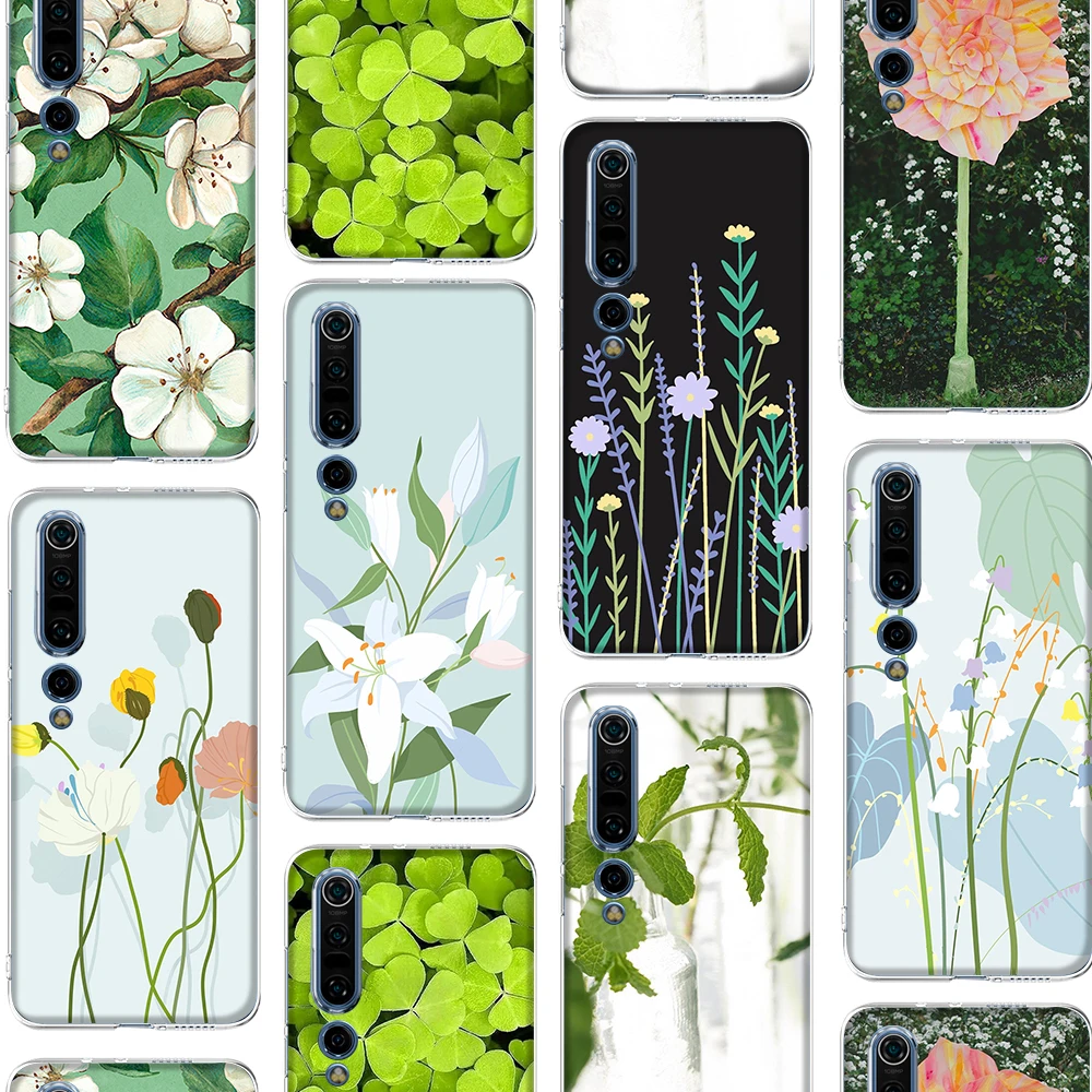 

Cute Luxury Leaf Flower Funda Case for Xiaomi MI Note 11 10T 10 9 9T 8 A3 A2 6X Ultra Pro Lite SE Poco F1 X3 C3 MIX 2S Silicone