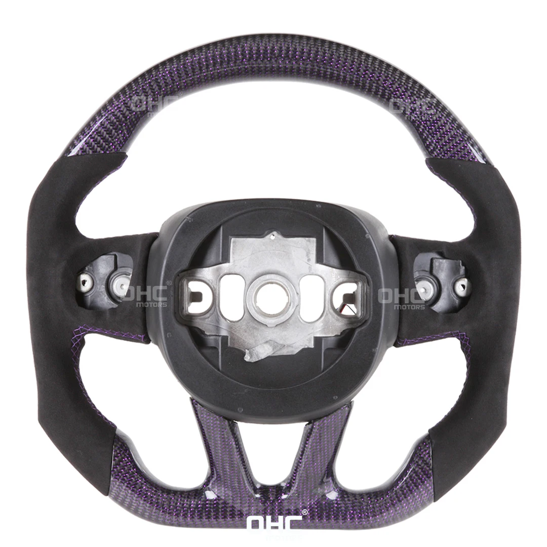 

100% Real Carbon Fiber LED Racing Steering Wheel Compatible for Dodge WE