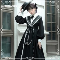 melonshow gothic lolita dress plus size black victorian dress women classic lolita kawaii clothes cute dress bow girls