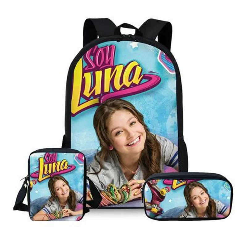 

Customized Image 3Pcs/Set Soy Luna Printing School Bags Kids Boy School Backpacks Shoulder Bagpack Children Bookbag Satchel 2021