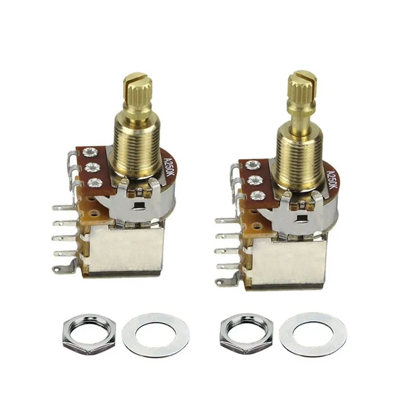 2pcs Guitar Switch Knob Volume Tone Switch Pots Shaft A250K/A500K/B250K/B500K Push Pull Guitar Control Pot Potentiometer