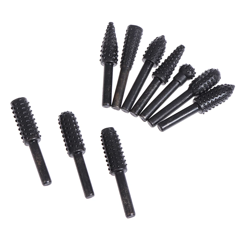 

1/4" Shank Rotary Craft Files Carbon Steel Rotary Rasp File Rasp Burrs Bits Grinding For Woodworking