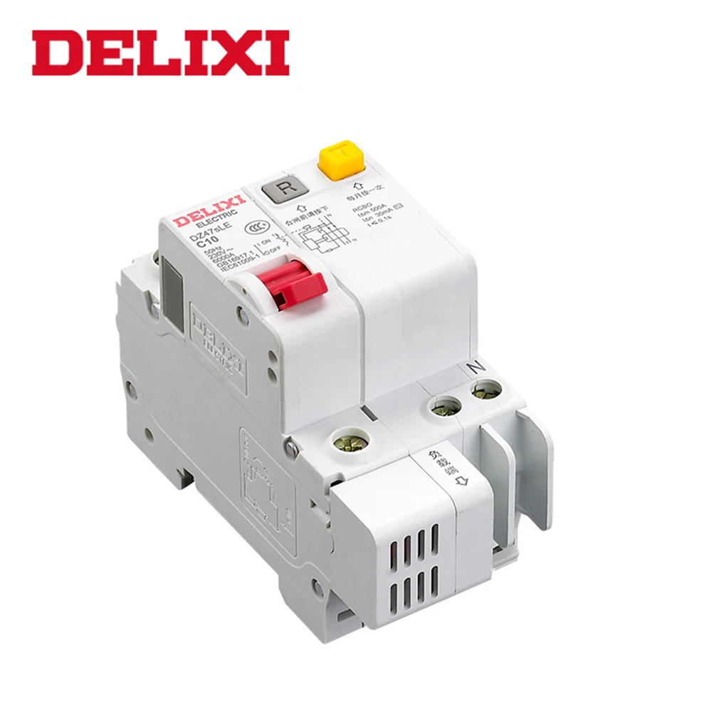 Автоматический выключатель DELIXI RCBO DZ47sLE 1P plus N C Тип 10А до 63A остаточного