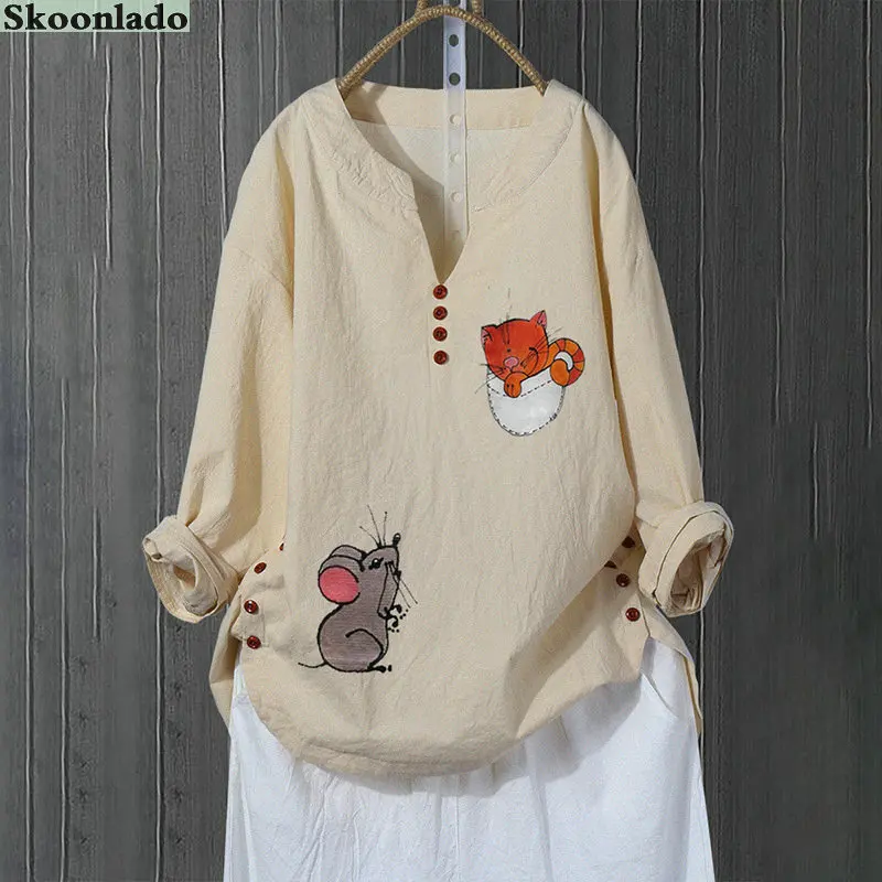 newest S-5XL PLUS SIZE spring women cotton linen tops lady blouse clothes oversea original famous brand design comfortable | Женская