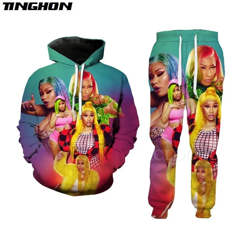 XS 7XL мужские/женские Nicki Minaj певица весёлые 3D с принтом модный спортивный костюм