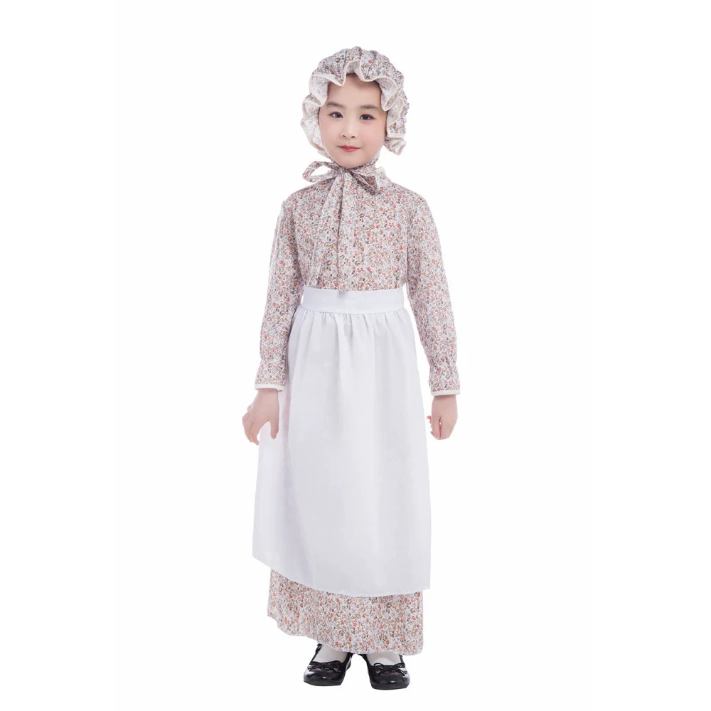 

Костюм горничной для девочек, Длинное Элегантное платье для костюмированной вечеринки в европейском стиле, с бабушкой, волком, традиционным европейским Хэллоуином
