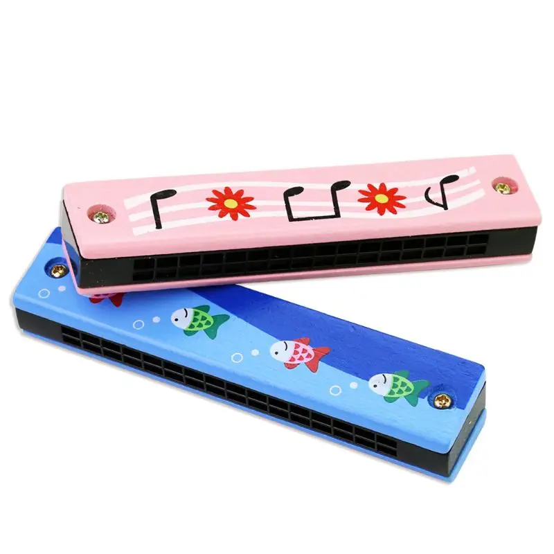 16 Hole Cute Harmonica for Beginners Cartoon Pattern Kids Musical Instrument