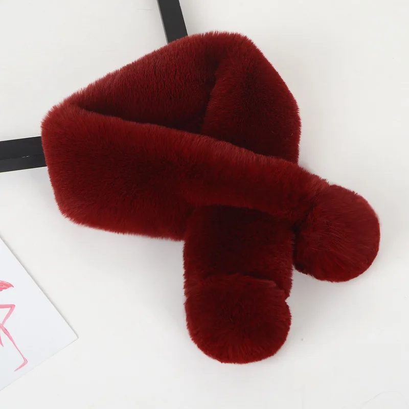 Роскошный зимний воротник из искусственного меха пальто женский шарф теплая