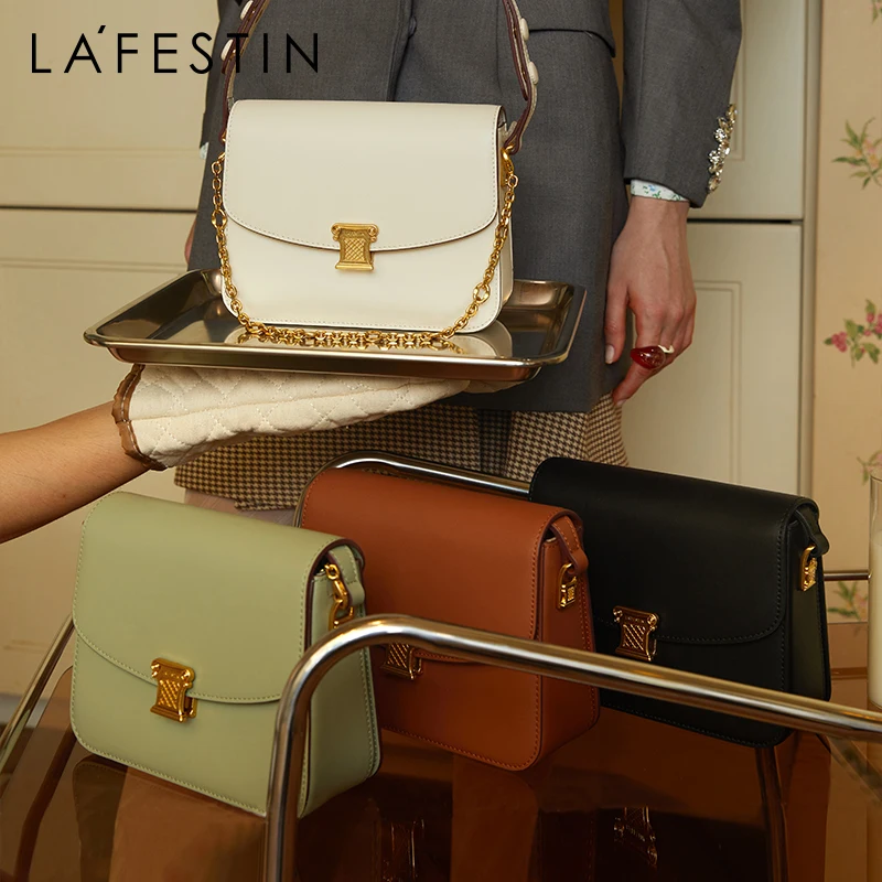 

LA FESTIN Luxury Handbags 2021 New Single Shoulder Fashion Messenger All-match Niche Chain Top Handle Small Square Bags Female