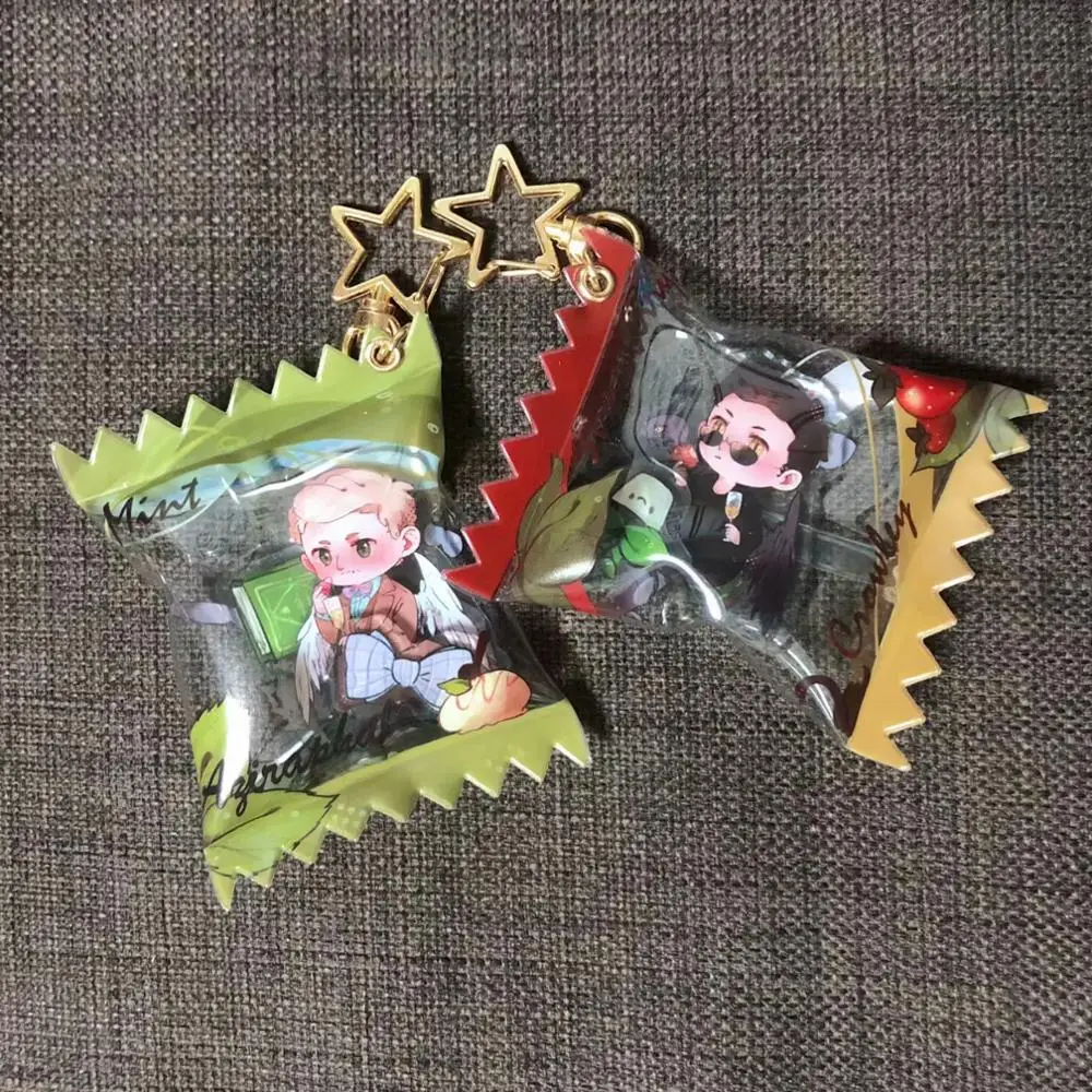 Брелок для ключей с изображением героев фильма Good Omens Майкла шина ангела дьявола