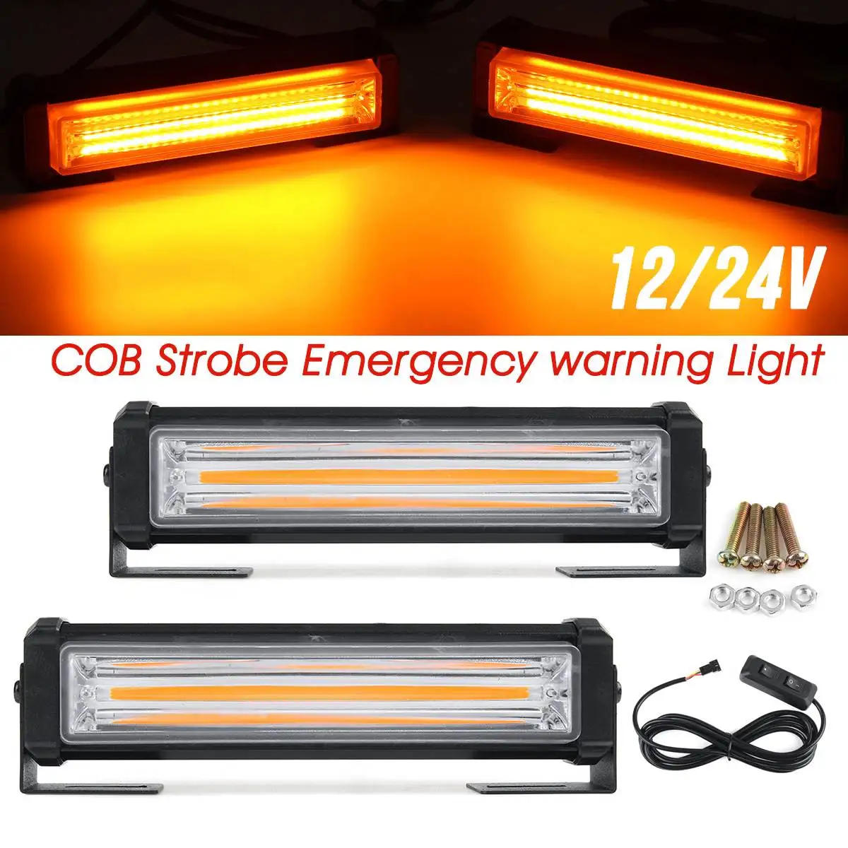 

2/4 шт. 40W 12V 24V светодиодный COB автомобильный передняя решетка предупреждение светильник налобный светодиодный Mini Strobe аварийный светильник б...