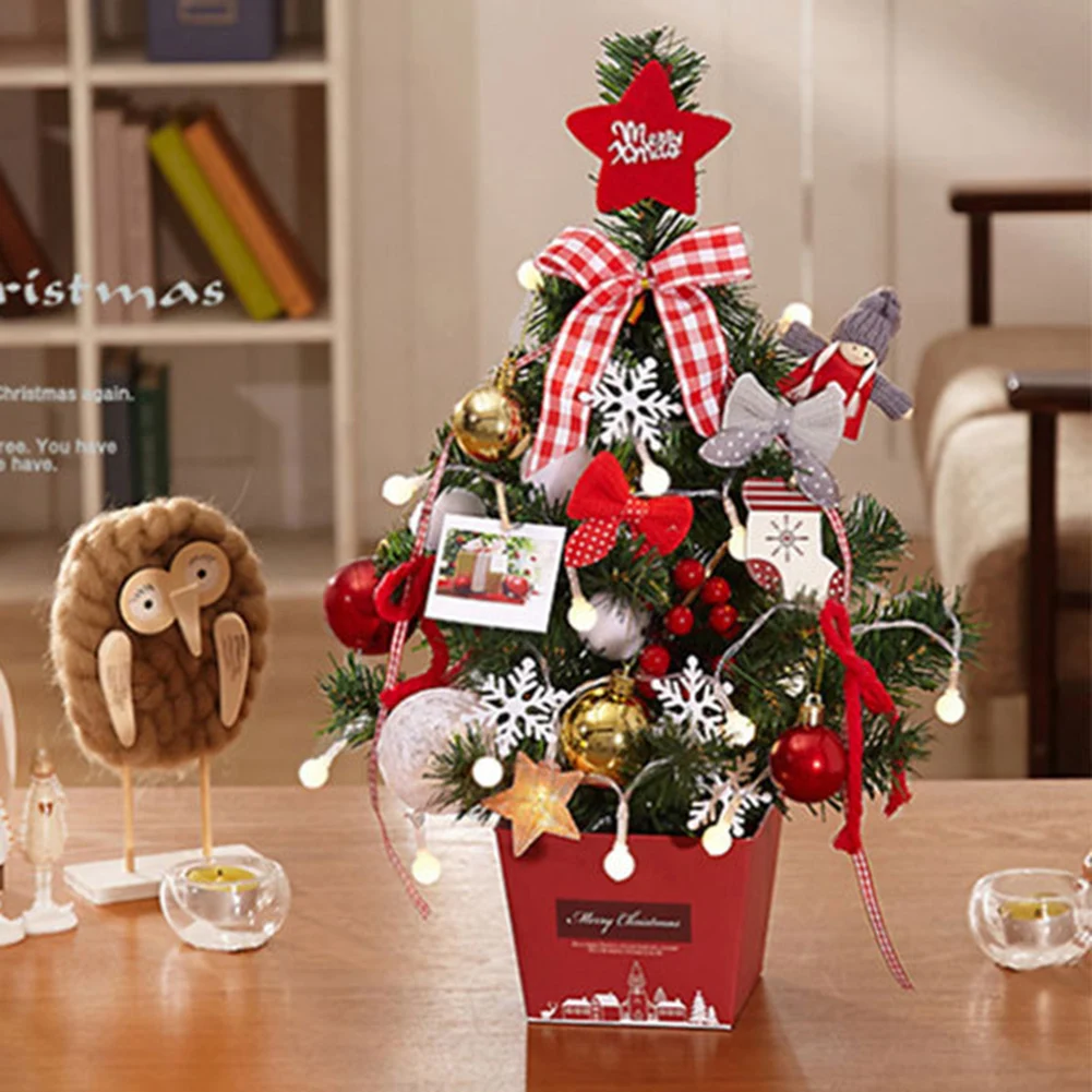 

Mini LED Luminous Christmas Tree Table Lamp DIY Xmas Christmas Decorations for Home Hotel Table Setting Fairy Lights Xmas Gifts