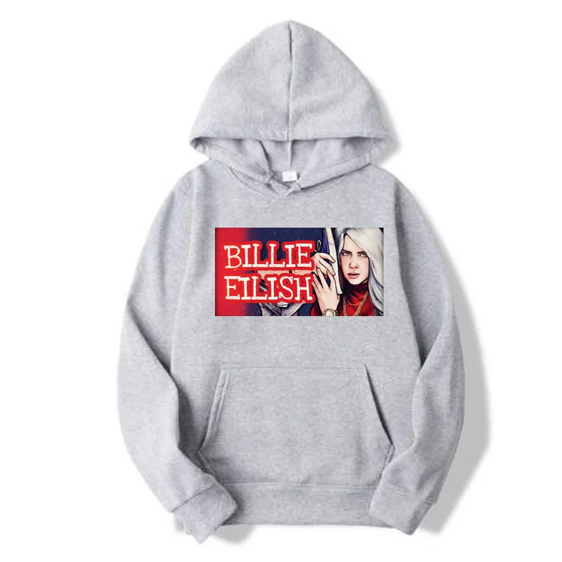 QZHIHE Billie Eilish Fashion Printed Hoodies Women/Men Long Sleeve Hooded Sweatshirts Hot Sale Casual Trendy Streetwear Sweater | Мужская