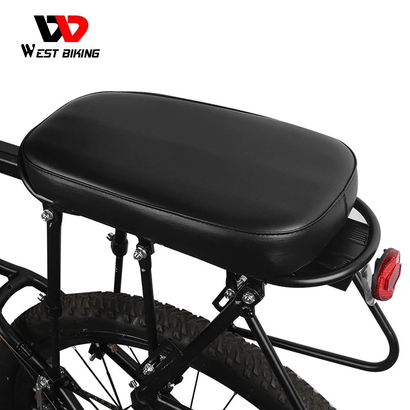 

WEST BIKING Bike Rear Saddle PU Leather Thickness Elastic Sponge Soft MTB Road Cycling Seat Pad Rack Cushion Bicycle Saddle