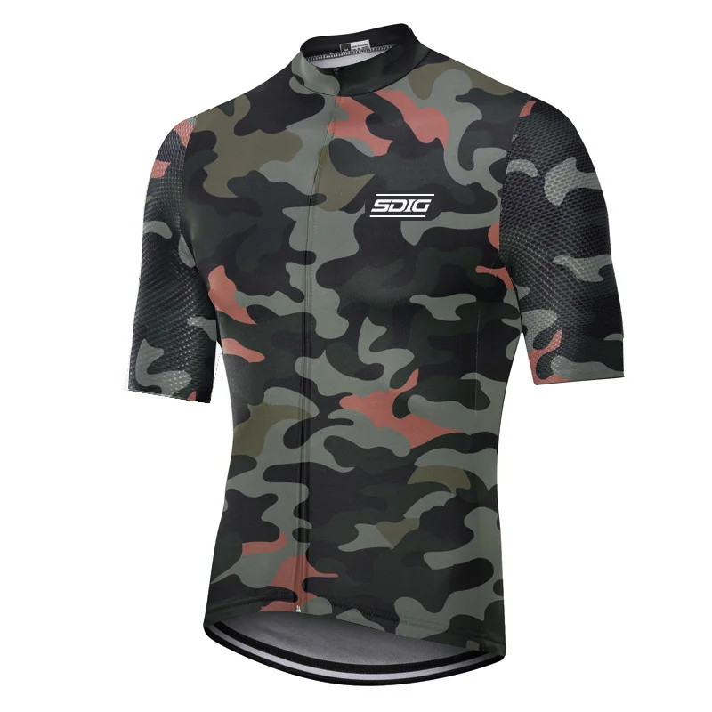 

2020 New Camouflag Aviation Cycling Jersey Short Sleeve Highway MTB Cycling Shirt Aerodynamic Mesh Fabric on Sleeve and Back