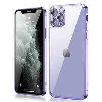 square purple plating edge clear phone case for iphone 12 13 11 pro max mini x xs xr 7 8 plus se 2 ultra thin soft silicon cover