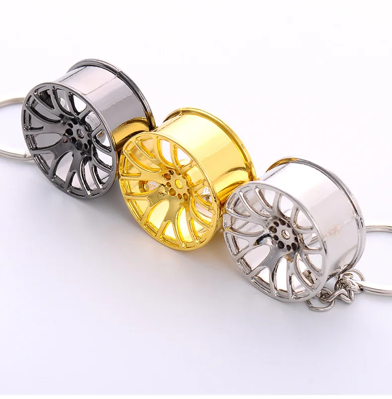 

Creative Gift Car Modified Wheel Metal Keychain Turbocharged Advertising Waist Key Ring Chain Ring Pendant