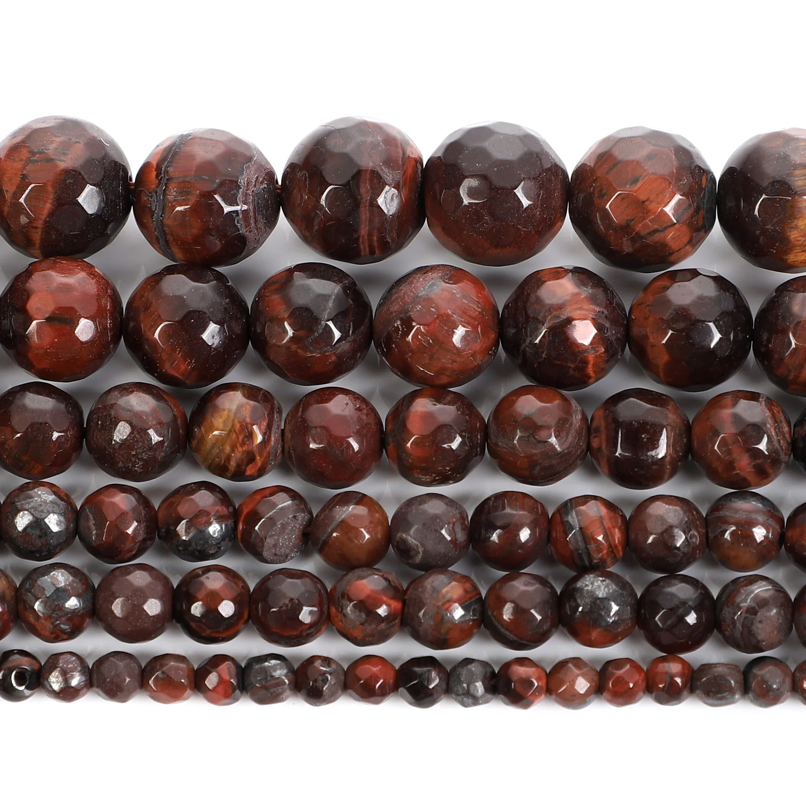 Модные бусины из натурального камня красный граненый тигровый глаз Агаты