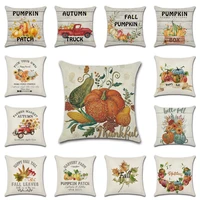 autumn pumpkins cushion cover colorful fall maple leaf corn pillow case home decor sofa pillow cover thanksgiving pillowcase