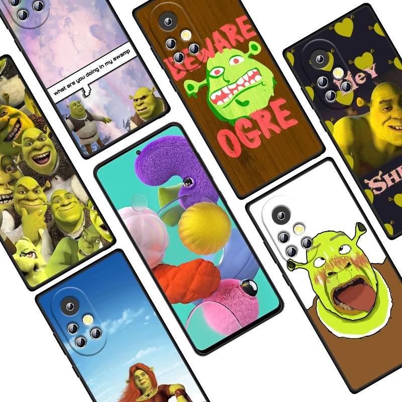 

CartoonCute green monster For Huawei Nova 9 8 7 6 SE 7i 5T 5i 5Z 5 4E 4 3i 3 E 2i 2 Lite Pro 2017 Black Phone Case Funda Capa