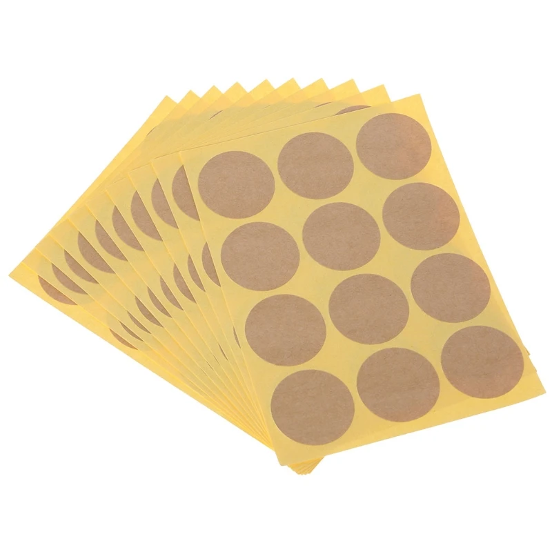 

120Pcs Blank Round Craft Packaging Seals Kraft Sealing Sticker Label Paper DIY