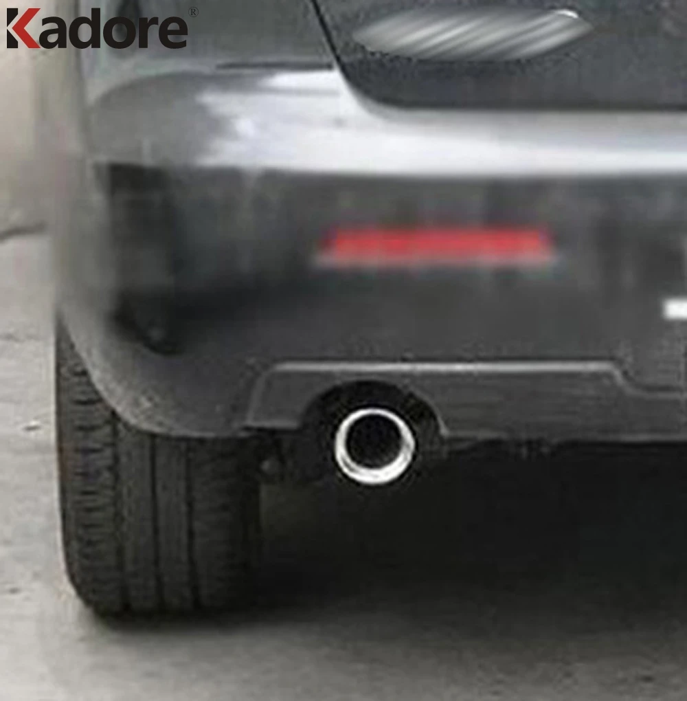 For Mazda 3 M3 2004-2008 2009 2010 2011 Tail Exhaust Muffler Tip Rear Trunk End Pipe Silencer Cover Stainless Steel Car Styling