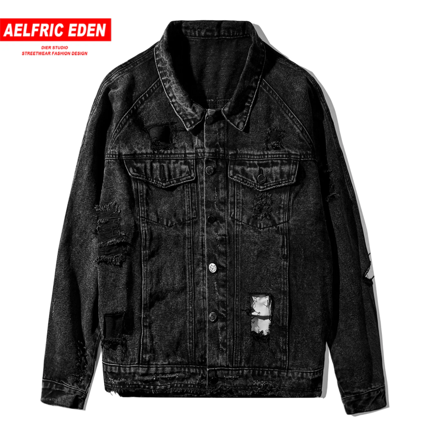 Aelfric Eden винтажные рваные мужские джинсовые куртки 2019 модные повседневные пальто