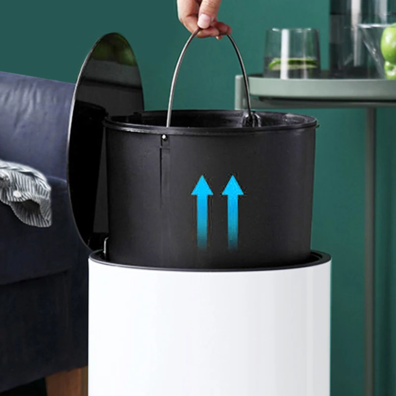 Мусорная корзина из нержавеющей стали Бытовая мусорная с крышкой|Мусорные баки| |