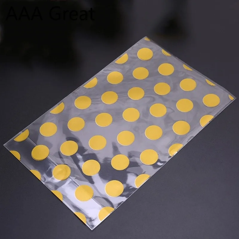 100 шт./лот пластиковая прозрачная целлофановая Подарочная сумка в горошек для