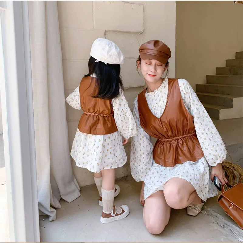 

2020 parent-child new Korean version of white dress clothing trend