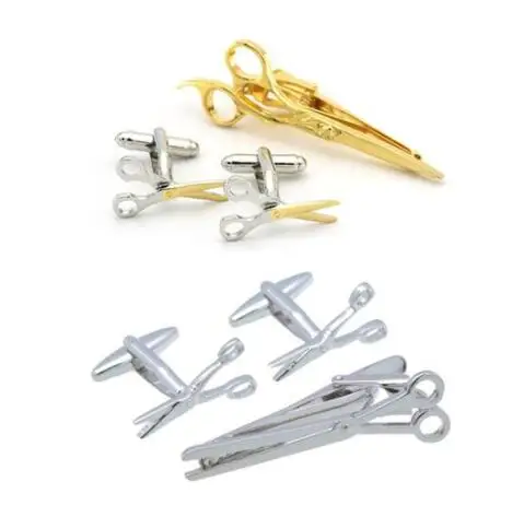 Набор для парикмахера набор из 5 медных запонок ножниц галстуков зажимов манжет |