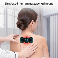 portable 6 modes electric cervical spine mini massage patch vibration muscle relaxation shoulder neck massager rechargeable