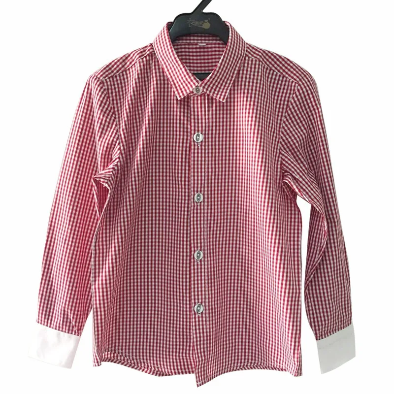Plaid Red Формальные рубашки для мальчиков, школьные топы для больших мальчиков, белая хлопковая школьная форма, одежда для мальчиков-подростков одежда для детей 14 лет - Цвет: Plaid Red