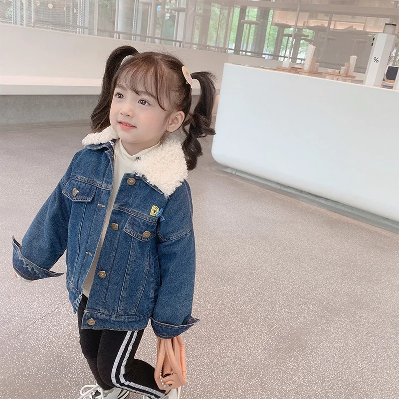 

Girls Coat Jacket Outerwear 2021 Jean Warm Plus Thicken Winter Autumn Cotton Baby's Kids Teenagers Overcoat Children's Clothes