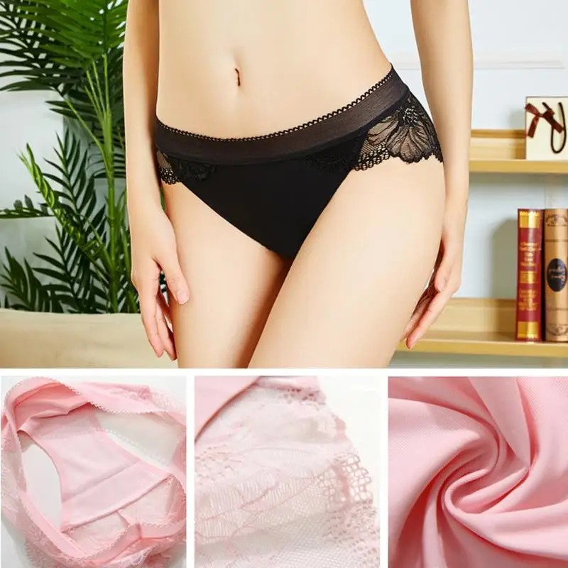 

Sexy Women Lace Panties Underwear Lace Briefs S M L XL Transparent Floral Bow Soft Lingerie
