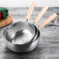 stainless steel snow pan small soup pot commercial household milk pot cooking noodle pot porridge pot single handle small p