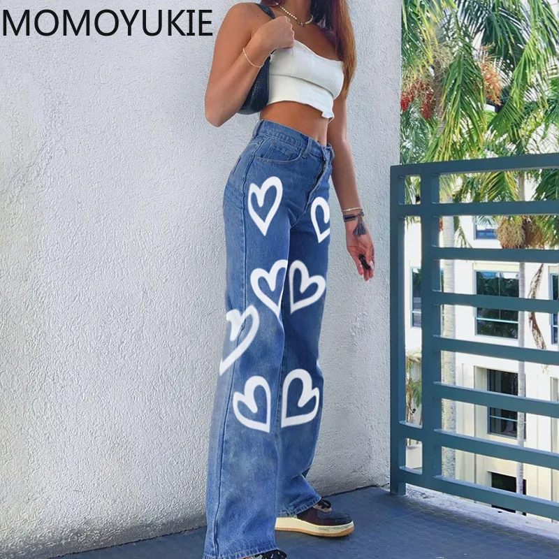 Женские джинсы с широкими штанинами винтажные длинные ковбойские брюки