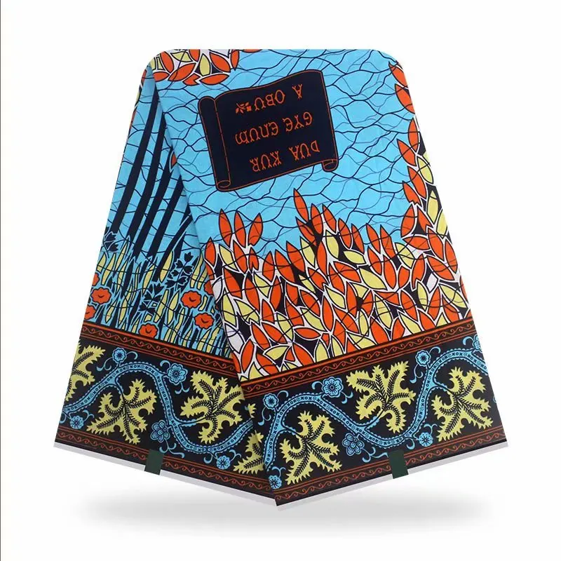 

Latest Wax African Fabric 2021 High Quality Embroidery Ankara 100% Cotton Print Fabrics 6 Yards For Party Dress Wax-H1228