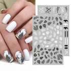 Наклейки для ногтей, с геометрическими листьями, стикеры 3D на ногти Nail Art шт.