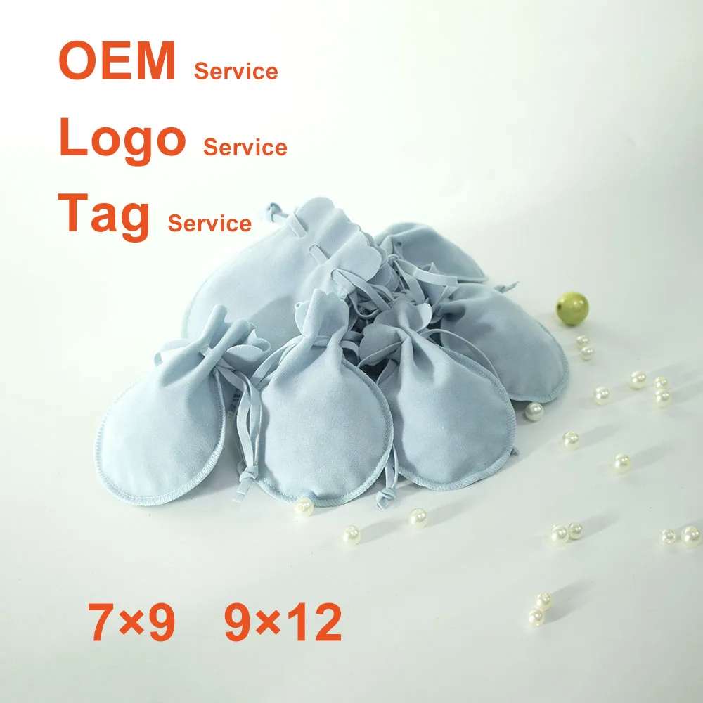 Velvet Pouches For Candy Wedding Gift Bag Jewelry Packing Bag Perfume Lip Gloss Pouches Round Bottom Can Customized Logo