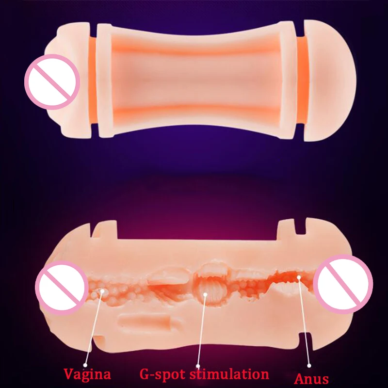 Портативная чашка для мастурбации с двумя отверстиями Реалистичная Вагина