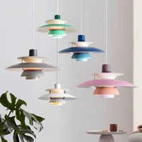 nordic modern pendant lights living room colorful hanglamp for dining room bedroom bar e27 luminaire suspension light fixtures