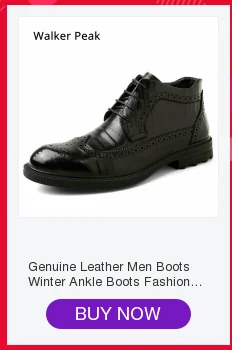 Winter Ankle Boots mens Genuine Leather Snow Boots Big Size 38-50 Outdoor Warm Winter Shoes for Men Anti-cold Boots Walker Peak