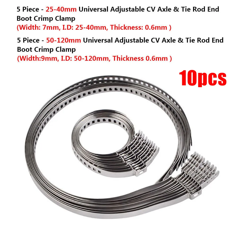 

10Pcs Crimp Clamp AXLE Kit Accessories Adjustable Boot Parts Universal