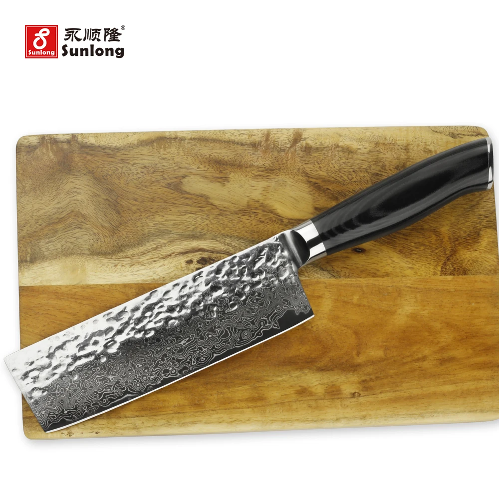 Японские овощные ножи из дамасской стали Sunlong Nakiri 6 5 дюйма Usuba ручка Mikata|Кухонные