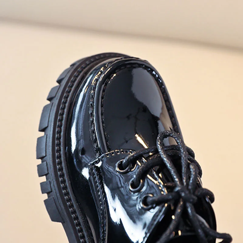 CUZULLAA-zapatos de charol con cordones para ni&ntilde;os y ni&ntilde;as, calzado informal cl&aacute;sico de moda, talla 26-36-3
