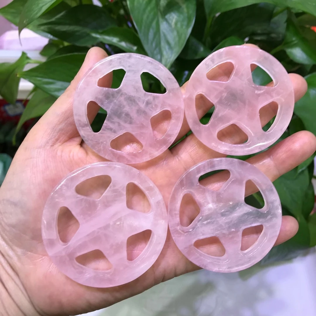 

Natural Crystal Stone Pink Crystal Five Pointed Star Hand Carving Crystal Statue Quartz Reiki Mineral Healing Decoration Gift